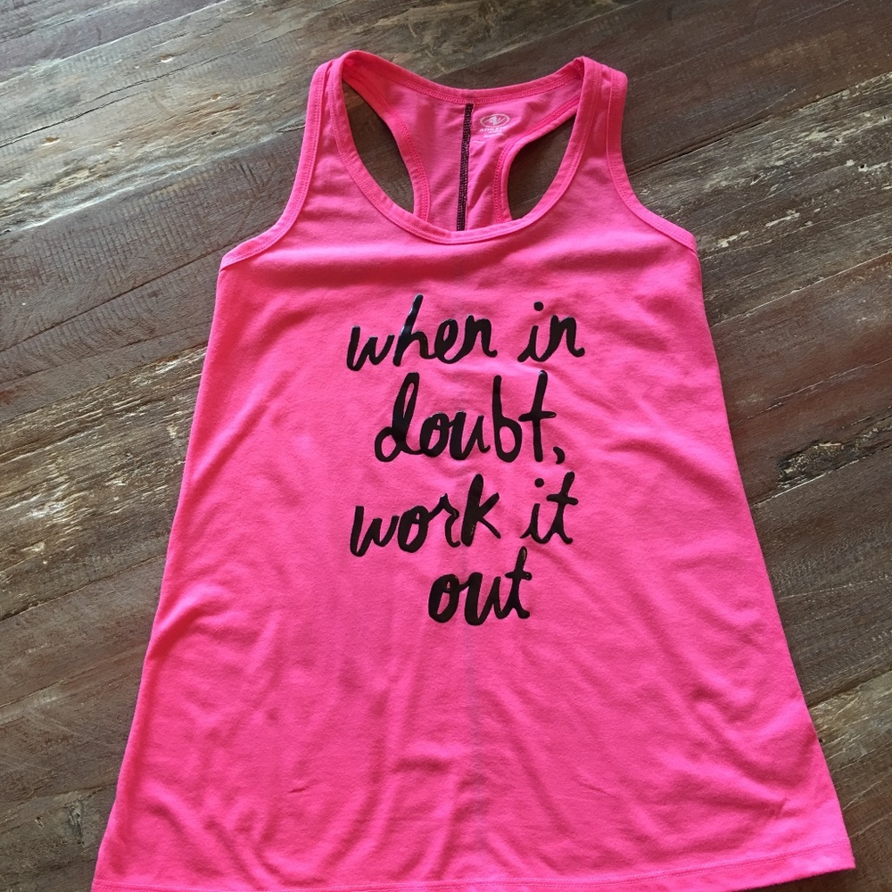 Athletic razor back work out tank top xs